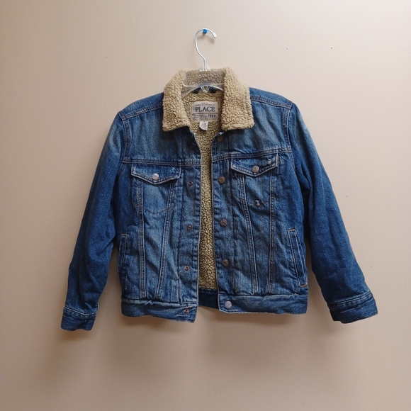 The Children's Place Other - Kids warm thick denim jean jacket lined